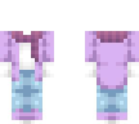 ob - purple & white coat w/ scarf & jeans