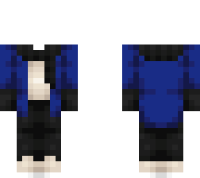 ob - simple dark blue winter coat w/ scarf