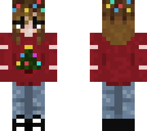girl on her christmas tree sweater (my hair color version)