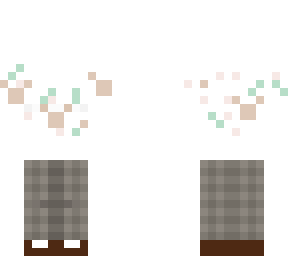 short t shirt with teddy bear and fern print on it and plaid pants