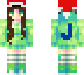 green christmas girl skin
