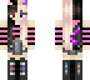 Pink and purple horn girl | Minecraft Skin
