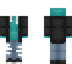 layered hoodie ob 1.4 cyan and black