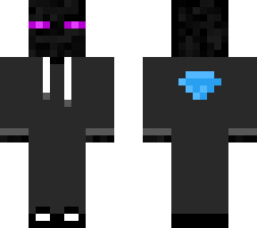 enderman in hoodie with a diamond on the back