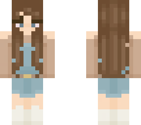overalls twin female (brown hair)