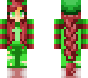holly - (christmas girl with long hair, horns, and a green beanie)