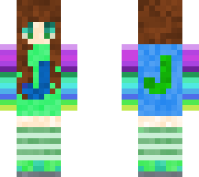 green girl with rainbowsweater