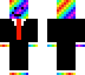 rainbow skin in a suit