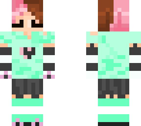 teal femboy  with pink and brown hair