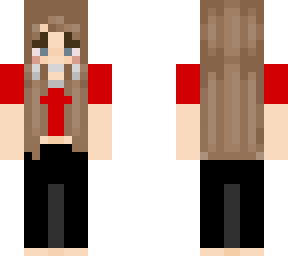 red shirt girl | Minecraft Skin