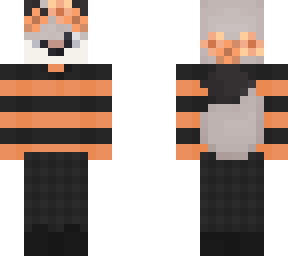 levi furry halloween orange and black striped