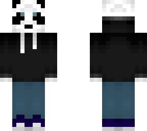 panda black hoodie and jeans