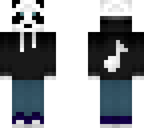 panda black music note hoodie and jeans