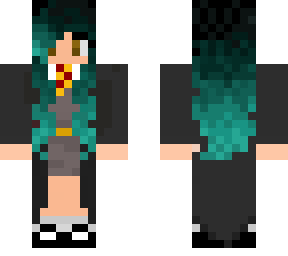 teal haired girl main skin
