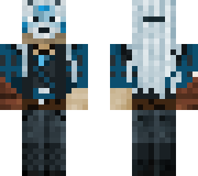 wolf animal mask cyan blue druid white hair braids rouge hippie adventurer
