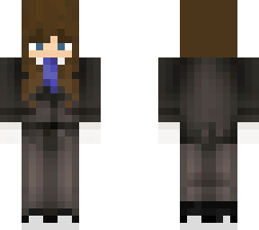 brown hair girl suit
