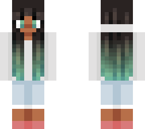 girl with black to green/blue hair