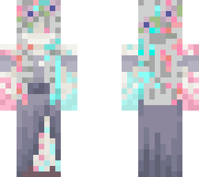 glitch in a dress but purple flowers now
