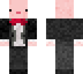pink axolotl in a tuxedo