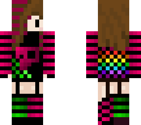 pink green scene girl