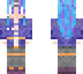 blue haired cyberpunk fashion boy