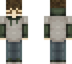 brown haired boy w/ green hoodie + green top