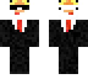 chicken in a suit with a duck hat quack quack