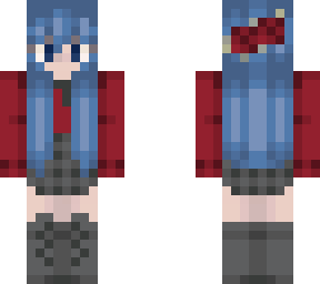 blue haired winter girl