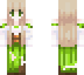 green medieval girl with rips