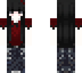 red y2k coquette emo cute baggy flair black hair