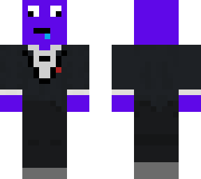 purple bozo in a tuxedo