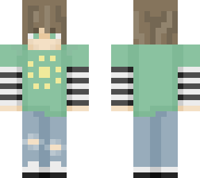 brunette boy w/ sun shirt & jeans