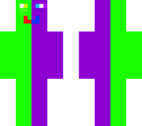 green and violet man-hombre verde y violeta