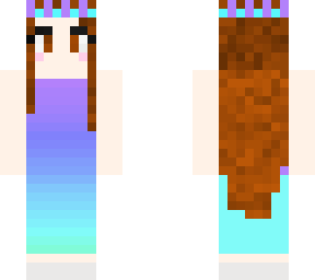 cute girl with purple blue gradient dress