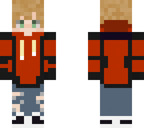 boy in red jacket
