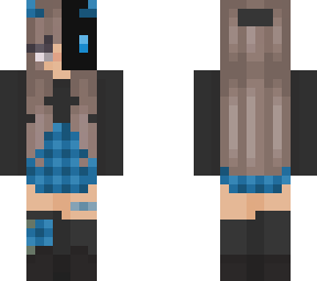 demon girl with mask blue