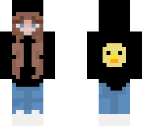 black hoodie girl with duck
