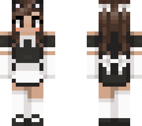 brown cat maid girl