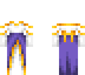 ob - white & purple dress & gloves w/ gold