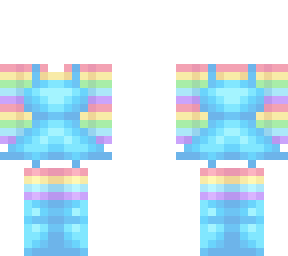 ob - blue dress & boots w/ rainbow sleeves