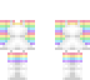 ob - white dress & boots w/ rainbow sleeves