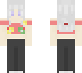 albino girl w/ mid length hair