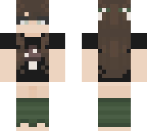 goblin-core brown haired green eyed girl