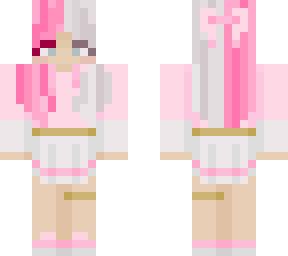 pink and white haired girl in a hoodie