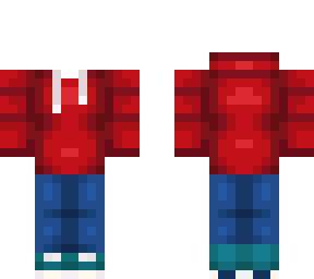 red hoodie + blue pants template