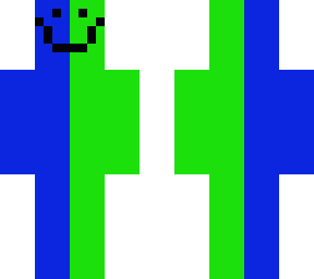 blue and green man