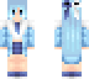 cute blue anime school girl