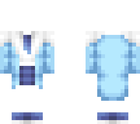 ob - white shirt & blue coat w/ skirt & tie