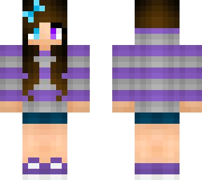 purple hoodie girl blue bow