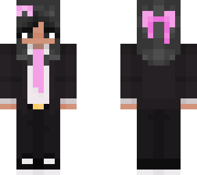 black hair croqueted suit